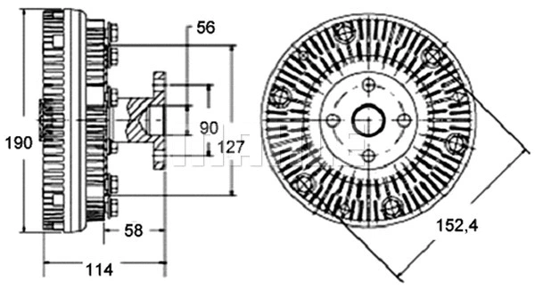 CFC 140 000P KNECHT/MAHLE Сцепление, вентилятор радиатора (фото 1)