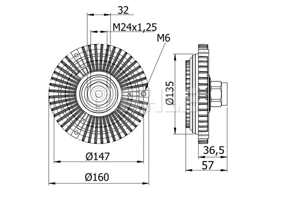 CFC 58 000S KNECHT/MAHLE Сцепление, вентилятор радиатора (фото 1)