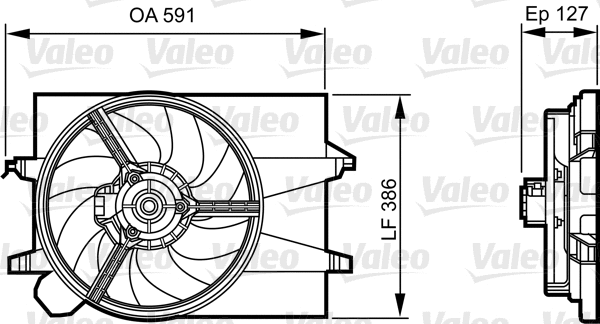 696278 VALEO Вентилятор, охлаждение двигателя (фото 1)