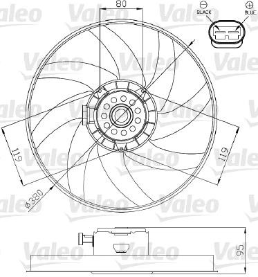 696285 VALEO Вентилятор, охлаждение двигателя (фото 1)