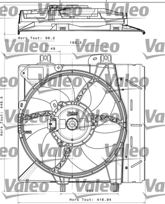 696393 VALEO Вентилятор, охлаждение двигателя (фото 1)