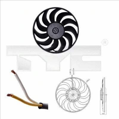 802-0051 TYC Вентилятор, охлаждение двигателя (фото 1)