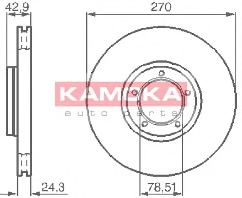 1031698 KAMOKA Тормозной диск (фото 1)