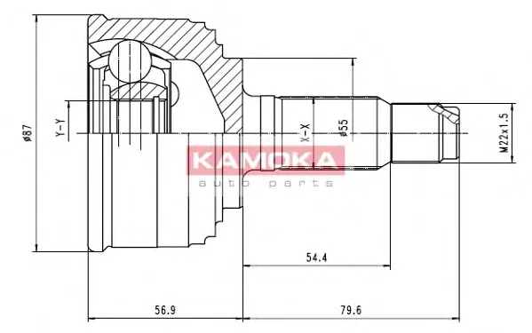 6000 KAMOKA Шарнирный комплект, приводной вал (фото 1)