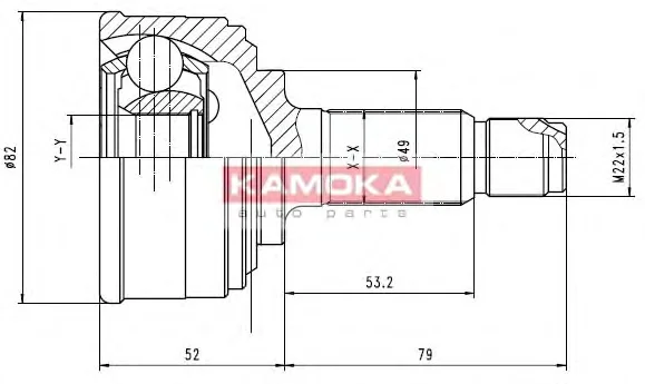 6212 KAMOKA Шрус наружний (со стороны колеса) (фото 1)