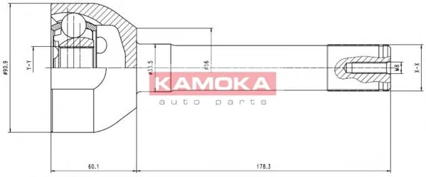 7026 KAMOKA Шрус наружний (со стороны колеса) (фото 1)