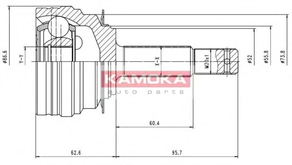 7098 KAMOKA Шарнирный комплект, приводной вал (фото 1)