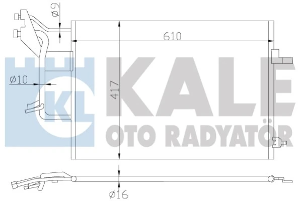 390800 KALE Радиатор кондиционера vw passat 1.6i-1.9tdi 97-00 (фото 2)