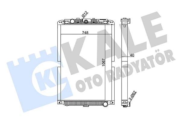 349450 KALE Радиатор системы охлаждения без мет. рамки 1065x739x40 daf xf105 (фото 1)