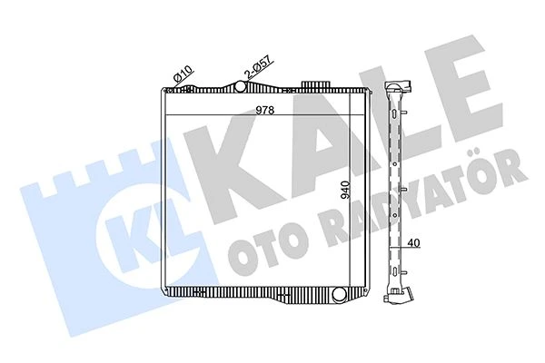 349360 KALE Радиатор системы охлаждения без рамки пластик/алюминий 940x970x40 scania g-series (фото 1)