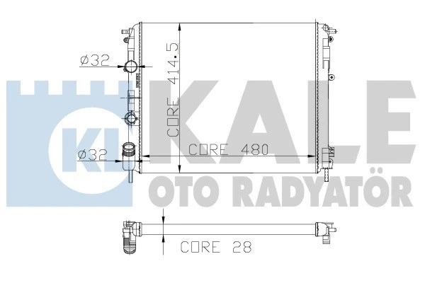 205700 KALE Радиатор системы охлаждения renault clio 1.9d 98> (фото 1)