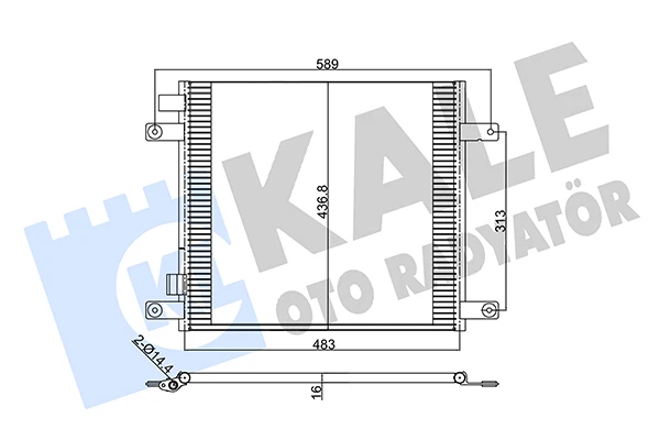 350330 KALE Радиатор кондиционера 455x432x16 daf cf65/75/85iv (фото 1)