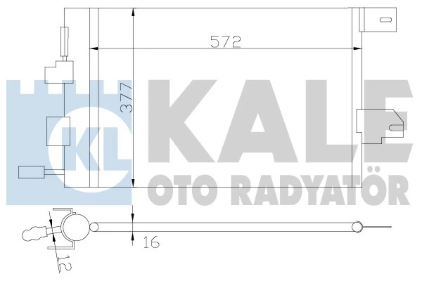 393300 KALE Радиатор кондиционера opel astra/zafira 1.2-2.0dti 98> (фото 2)