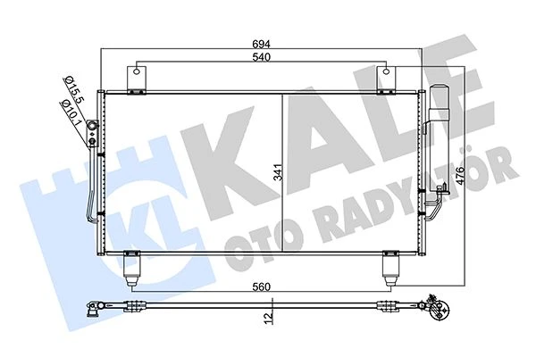 345780 KALE Радиатор кондиционера mitsubishi outlander 2.0-2.4i/di-d 12> (фото 1)