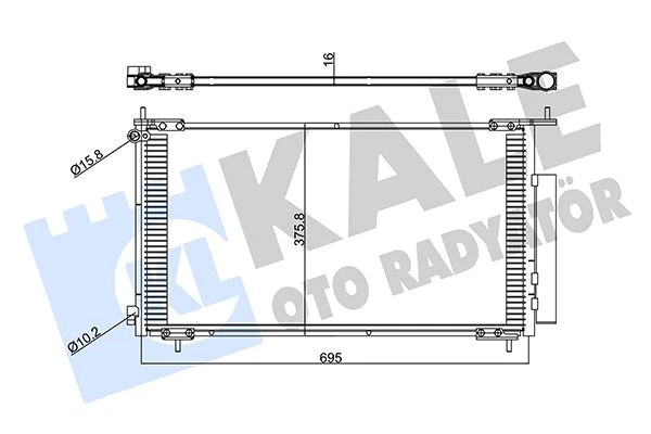 380400 KALE Конденсатор, кондиционер honda cr-v ii 2.0 (01>07) (фото 1)