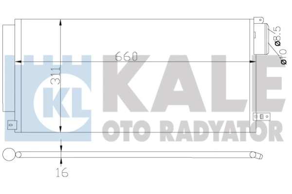 389100 KALE Радиатор кондиционера nuova bravo 1.4 t, grande punto 1.3d, ar mito, giulietta (фото 2)