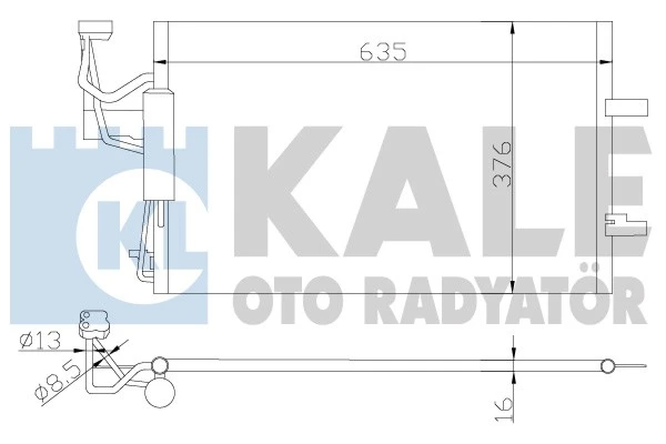 392200 KALE Радиатор кондиционера mazda 3/5 1.4-2.3 03>с осушит. (фото 1)
