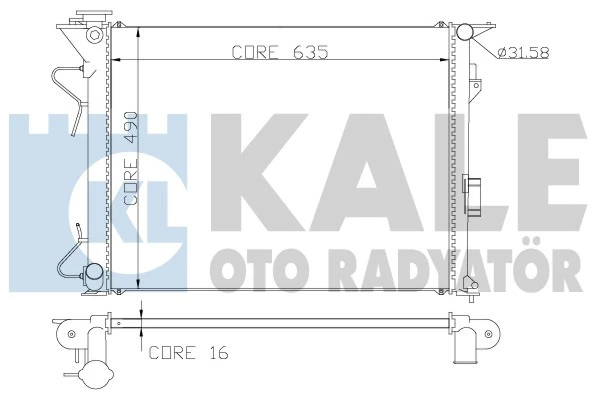 369800 KALE Радиатор, охлаждение двигателя kia magentis 2.0 05- mt (фото 1)