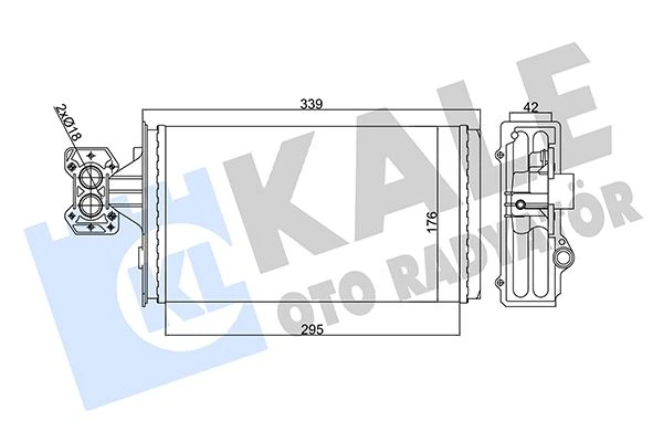 355275 KALE Радиатор отопителя пластик/алюминий 295x175x42 iveco eurocargo 91> (фото 1)