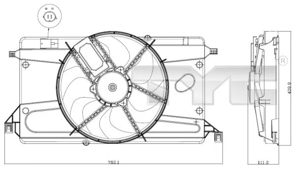 820-0002 TYC Вентилятор, охлаждение двигателя (фото 1)