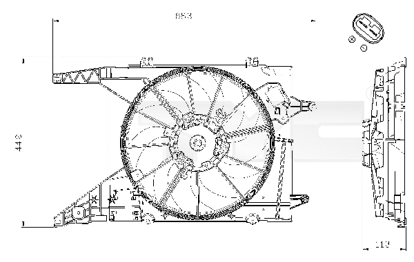 828-0002 TYC Вентилятор, охлаждение двигателя (фото 1)