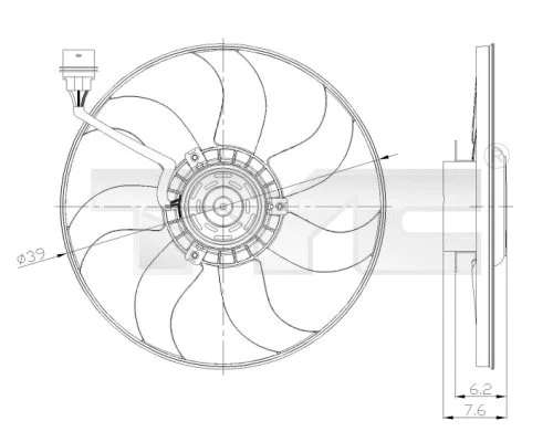 837-0036 TYC Вентилятор, охлаждение двигателя (фото 1)