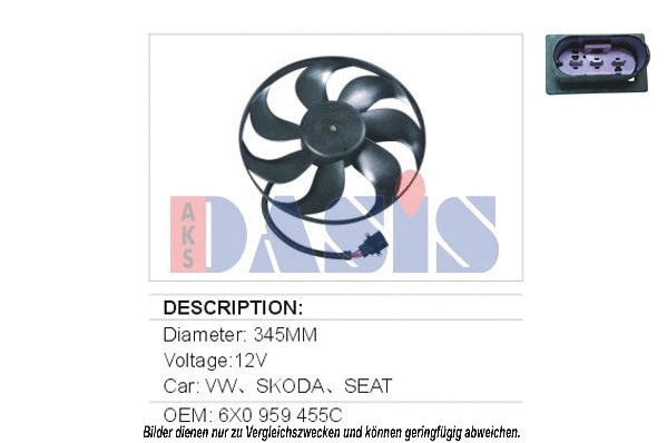 048025N AKS DASIS Вентилятор, охлаждение двигателя (фото 1)