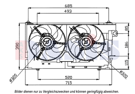 068023N AKS DASIS Вентилятор, охлаждение двигателя (фото 1)