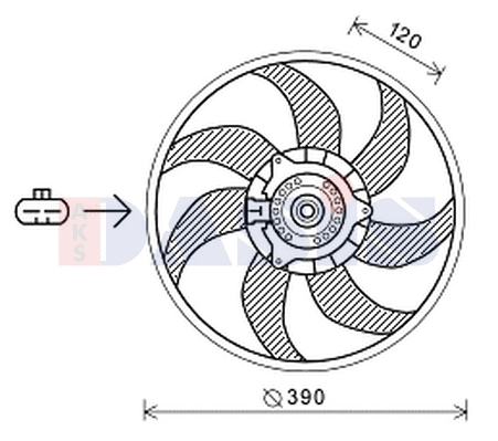 158117N AKS DASIS Вентилятор, охлаждение двигателя (фото 1)