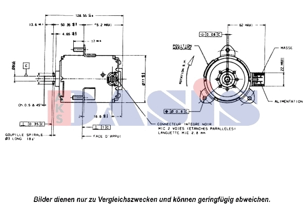 188050N AKS DASIS Вентилятор, охлаждение двигателя (фото 1)