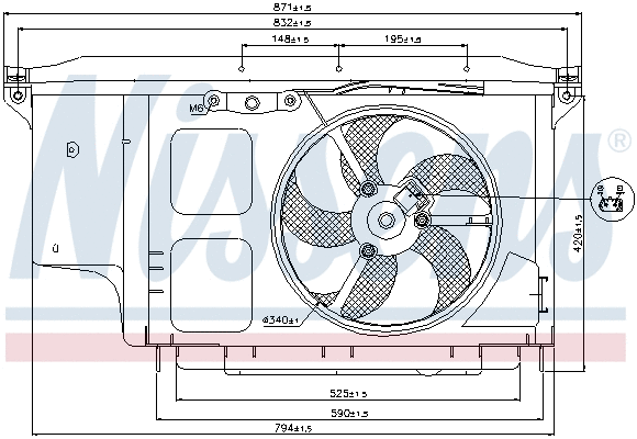 85007 NISSENS Вентилятор, охлаждение двигателя (фото 6)