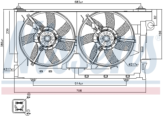 85084 NISSENS Вентилятор, охлаждение двигателя (фото 7)