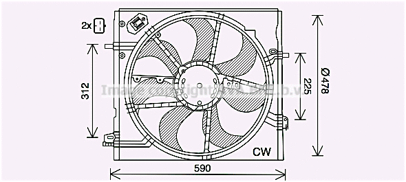 DN7536 AVA Вентилятор, охлаждение двигателя (фото 1)