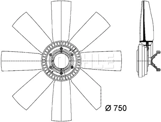 CFF 437 000P KNECHT/MAHLE Вентилятор, охлаждение двигателя (фото 3)