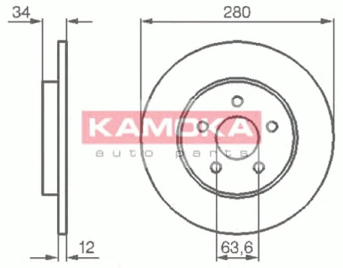 1032252 KAMOKA Тормозной диск (фото 3)