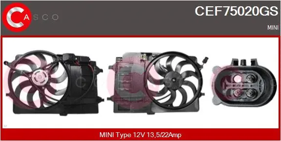 CEF75020GS CASCO Электродвигатель, вентилятор радиатора (фото 1)