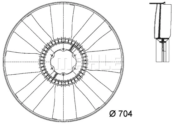 CFW 15 000P KNECHT/MAHLE Крыльчатка вентилятора, охлаждение двигателя (фото 1)