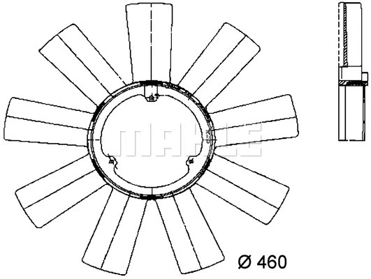 CFW 18 000P KNECHT/MAHLE Крыльчатка вентилятора, охлаждение двигателя (фото 3)