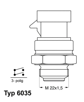6035.92D WAHLER Термовыключатель, вентилятор радиатора (фото 1)