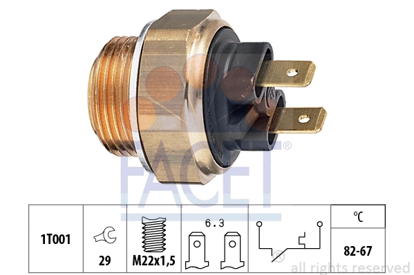 7.5004 FACET Термовыключатель, вентилятор радиатора (фото 1)