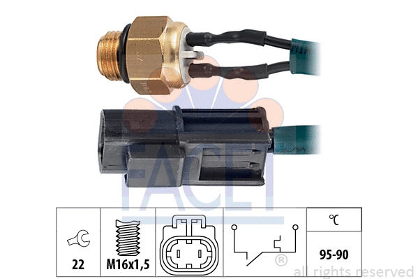 7.5055 FACET Термовыключатель, вентилятор радиатора (фото 1)