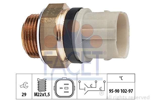 7.5652 FACET Термовыключатель, вентилятор радиатора (фото 1)