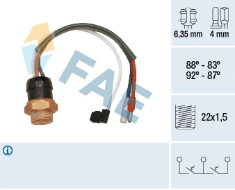 38190 FAE Термовыключатель, вентилятор радиатора (фото 1)
