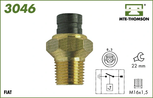3046 MTE-THOMSON Термовыключатель, вентилятор радиатора (фото 1)