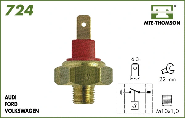 724.108/103 MTE-THOMSON Термовыключатель, вентилятор радиатора (фото 1)