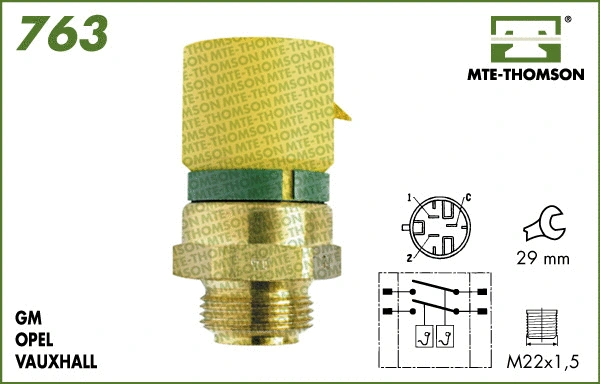 763.88/95 MTE-THOMSON Термовыключатель, вентилятор радиатора (фото 1)