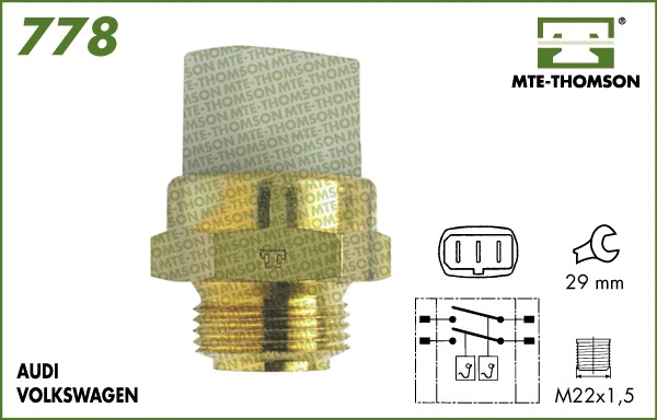 778.95/102 MTE-THOMSON Термовыключатель, вентилятор радиатора (фото 1)
