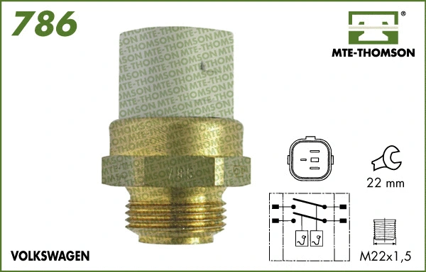 786.87/92 MTE-THOMSON Термовыключатель, вентилятор радиатора (фото 1)