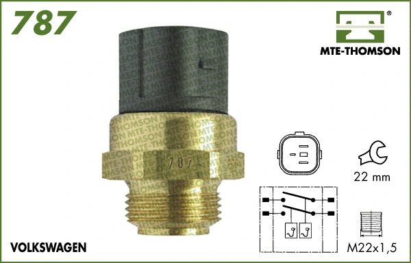 787.95/102 MTE-THOMSON Термовыключатель, вентилятор радиатора (фото 1)