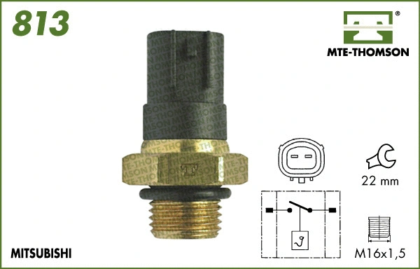 813 MTE-THOMSON Термовыключатель, вентилятор радиатора (фото 1)